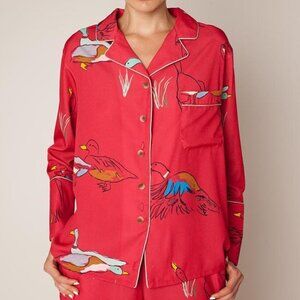 Rachel Antonoff Lamont Top Mallard Print Size XXL